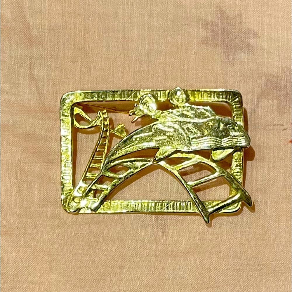 Gold plated roller coaster pin